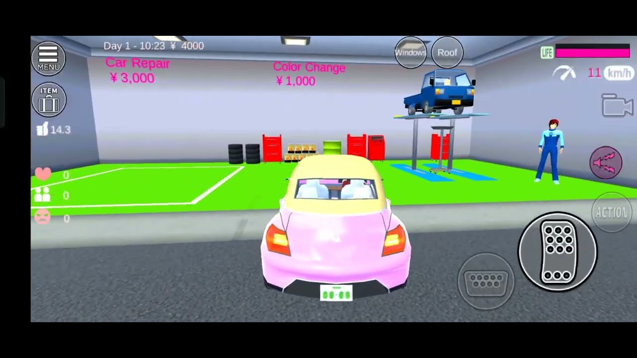 Car driving in Sakura school simulator play game 