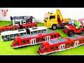 Train, tram, bus, police car, tow truck, toy vehicles