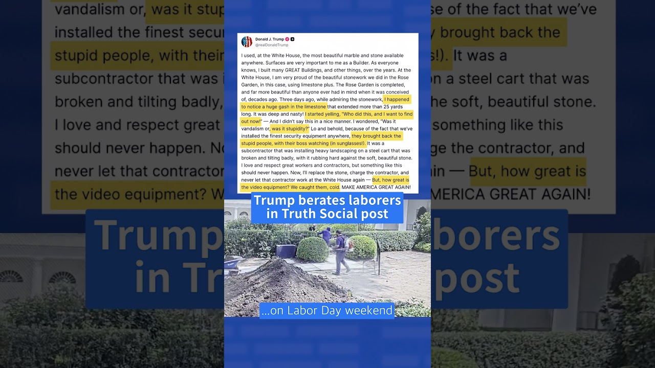 Trump berates laborers in unhinged Labor Day weekend post #shorts