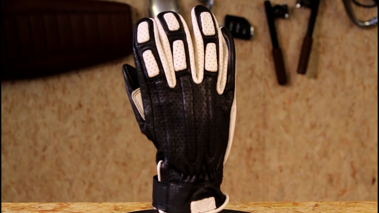 Roland Sands Rourke Glove black white 360