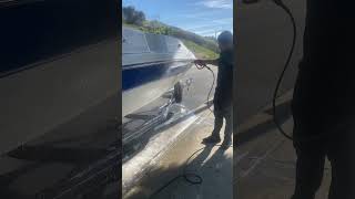 Boat got detail , clay bar,polished #detailing #boat