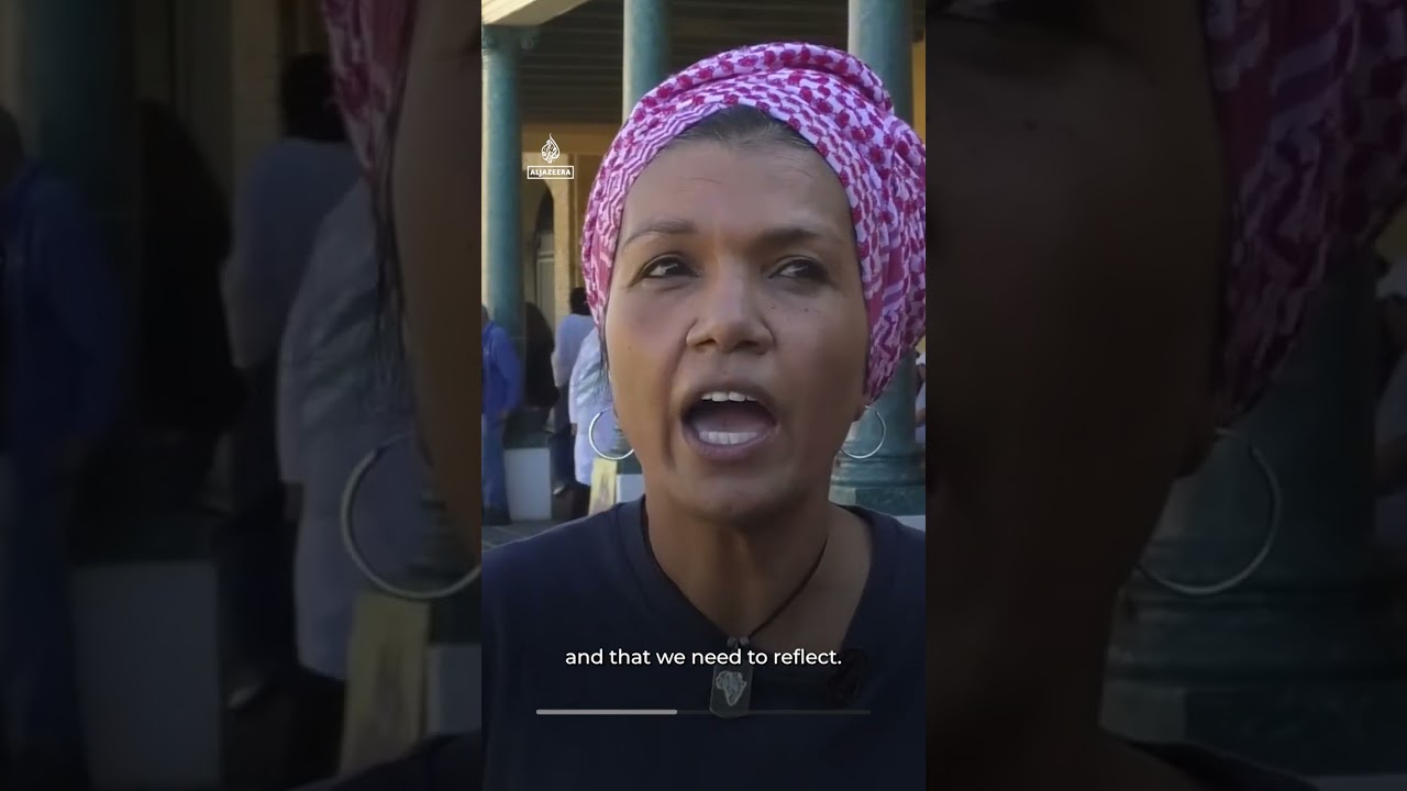 احتجاج مؤيد لفلسطين أمام أقدم مبنى استعماري في جنوب أفريقيا | AJ #shorts