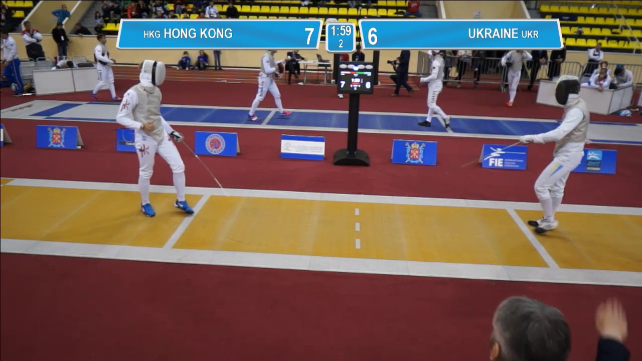 T16. UKRAINE - HONG KONG. Foil men teams.