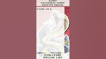 Exposed D&D 5e Giant Poisonous Snake Challenge Rating #Shorts