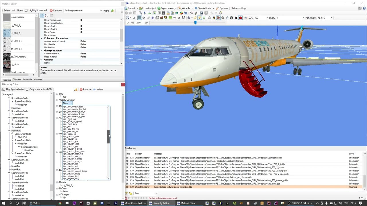 ModelConverterX | Hierachy Editor edit material