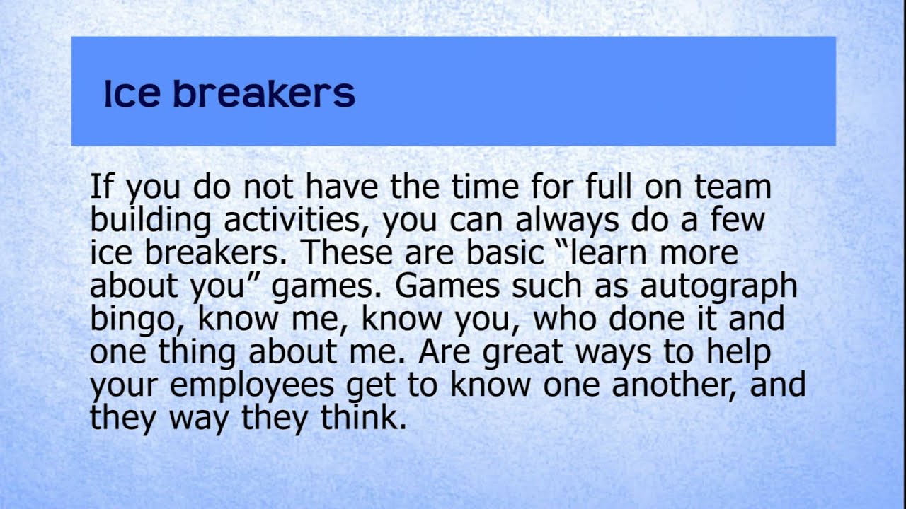 quick team building activities for the workplace youtube