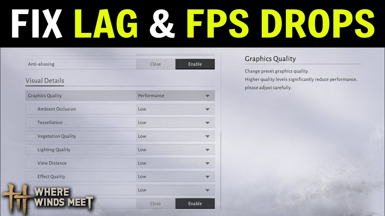 How to Fix Lag and FPS Drops in Where Winds Meet - YouTube