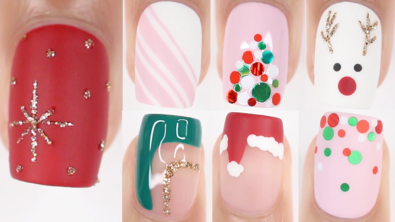 1. Mrs. Claus Christmas Nail Art Tutorial - wide 6