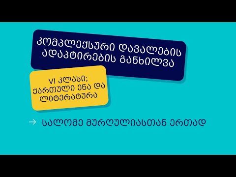 კომპლექსური დავალების ადაპტირება სსსმ მოსწავლისათვის  VI კლასი, ქართული (იმერეთი, რაჭა-ლეჩხუმი)
