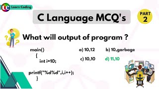 Part-2 C MCQs | C mcq questions with answers | Learn Coding screenshot 4