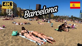 🇪🇸BARCELONA BARCELONETA BEACH | BARCA SPAIN 2025 | BEACH WALK | PART 2 [FULL TOUR] | 4K60fps