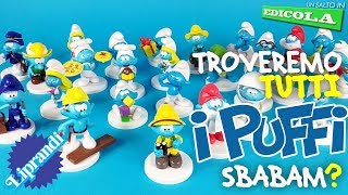 SCATOLA BOX DA 14 BUSTINE I PUFFI MESTIERI 14 SPLENDIDI PUFFI 3D CON BASETTA MAXI EDITION SBABAM
