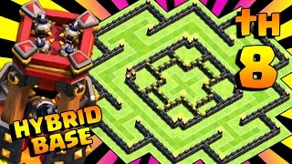 Melhor Layout Cv8 Híbrido Proteção Do Elixir Best Th8 Hybrid Base 2017