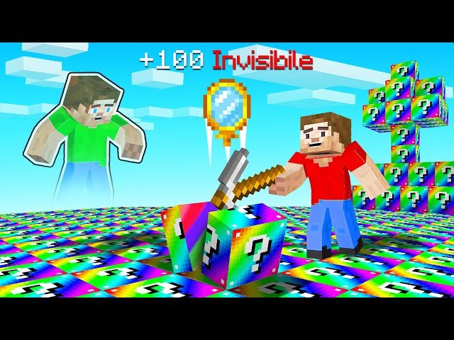 In our Minecraft lucky block world we found a rainbow spiral rollercoa