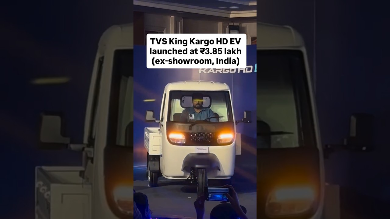 The TVS King Kargo HD EV auto is priced at ₹3.85 lakh rupees (ex-showroom, India)
