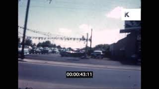 1960s USA, POV Driving Through Memphis, Street Scenes, Road Trip, Home Movies, 8mm