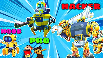 SHINCHAN and CHOP Became A FIGHTER ROBOT 🔥 | NOOB vs PRO vs HACKER IN LITTLE ROBOT | IamBolt Gaming