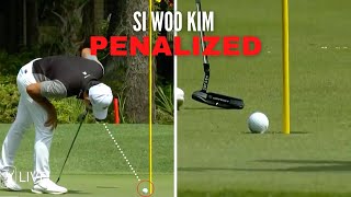 Si Woo Kim PENALIZED after Ball is Left Overhanging Lip of Hole | Golf Rules Explained