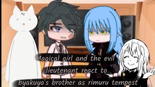 magical girl and the evil lieutenant react to byakuya's brother as rimuru tempest🤔AU