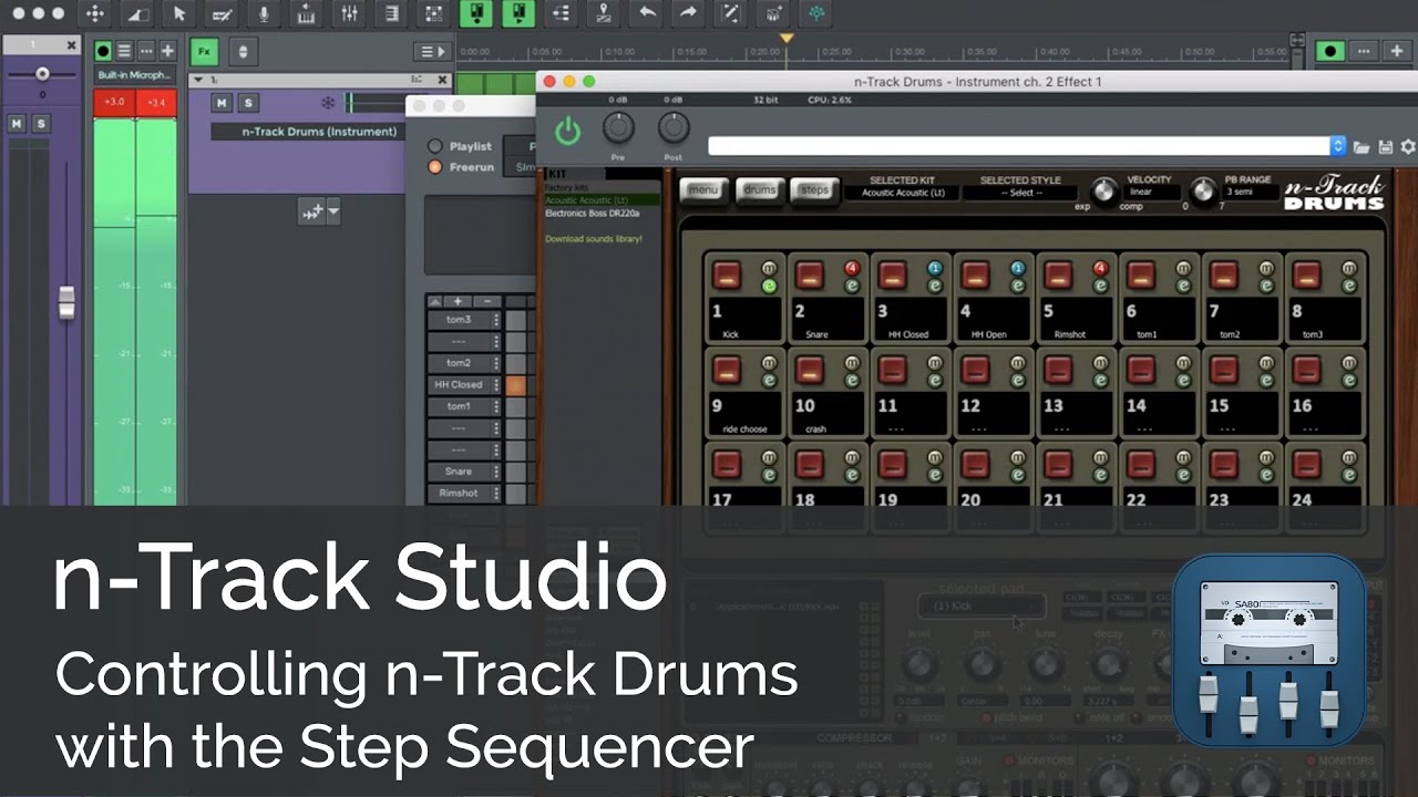 Controlling n-Track Drums with the Step Sequencer
