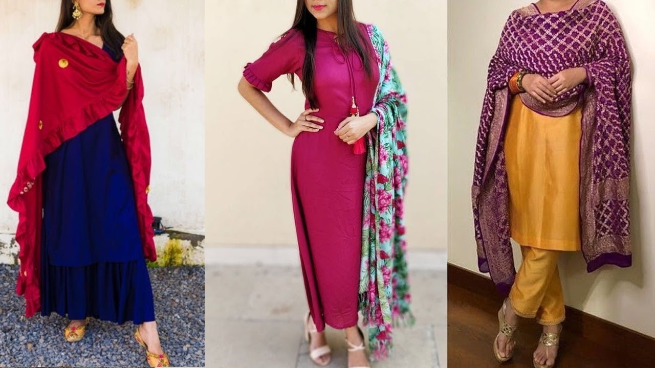 plain kurti colour combination