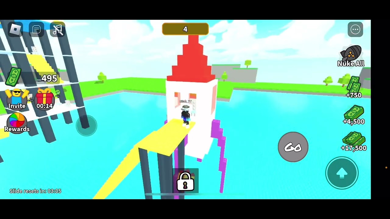 Sliding down a “100 ft” slide in roblox! - YouTube