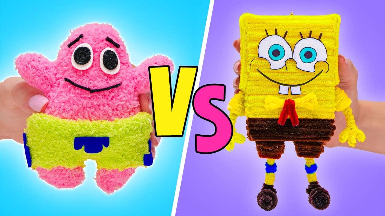 Confronto de Desenho DIY: Meia Patrick VS SpongeBob! 🧦🧽
