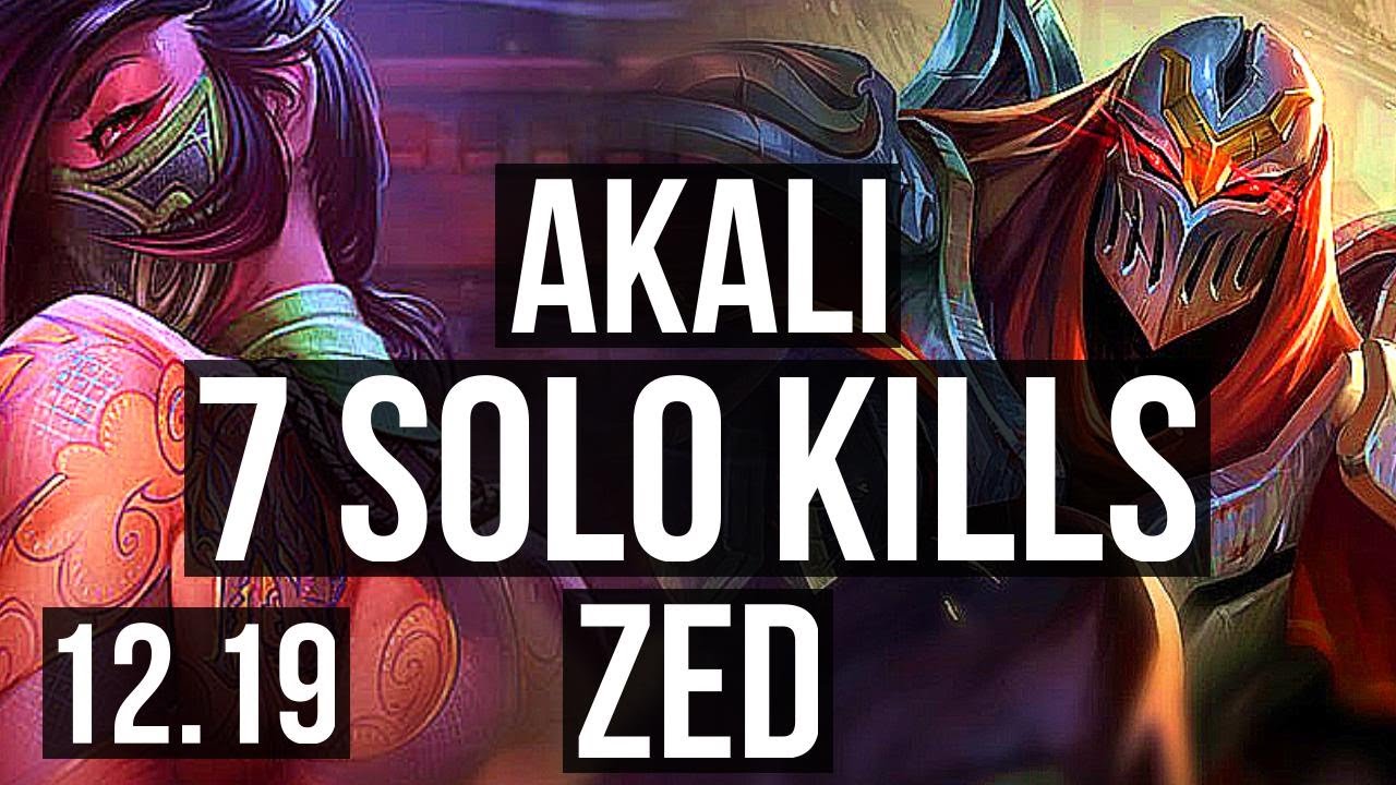 AKALI vs ZED (MID) | 7 solo kills, Rank 9 Akali, Dominating | TR Master ...