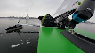 Ice boat sailing, practice day | Moore Bro. full carbon mast first sailing