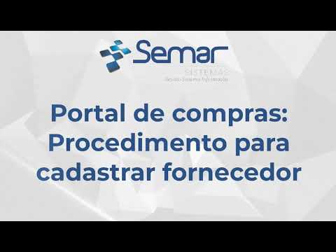 Portal de compras: Procedimento para cadastrar fornecedor