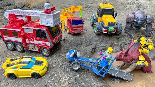 TRANSFORMERS 7: BEASTS Rescue TEAM KONG LOAD & TRANSPORT CARS, FIRE TRUCK, AMBULANCE & Stop Motion