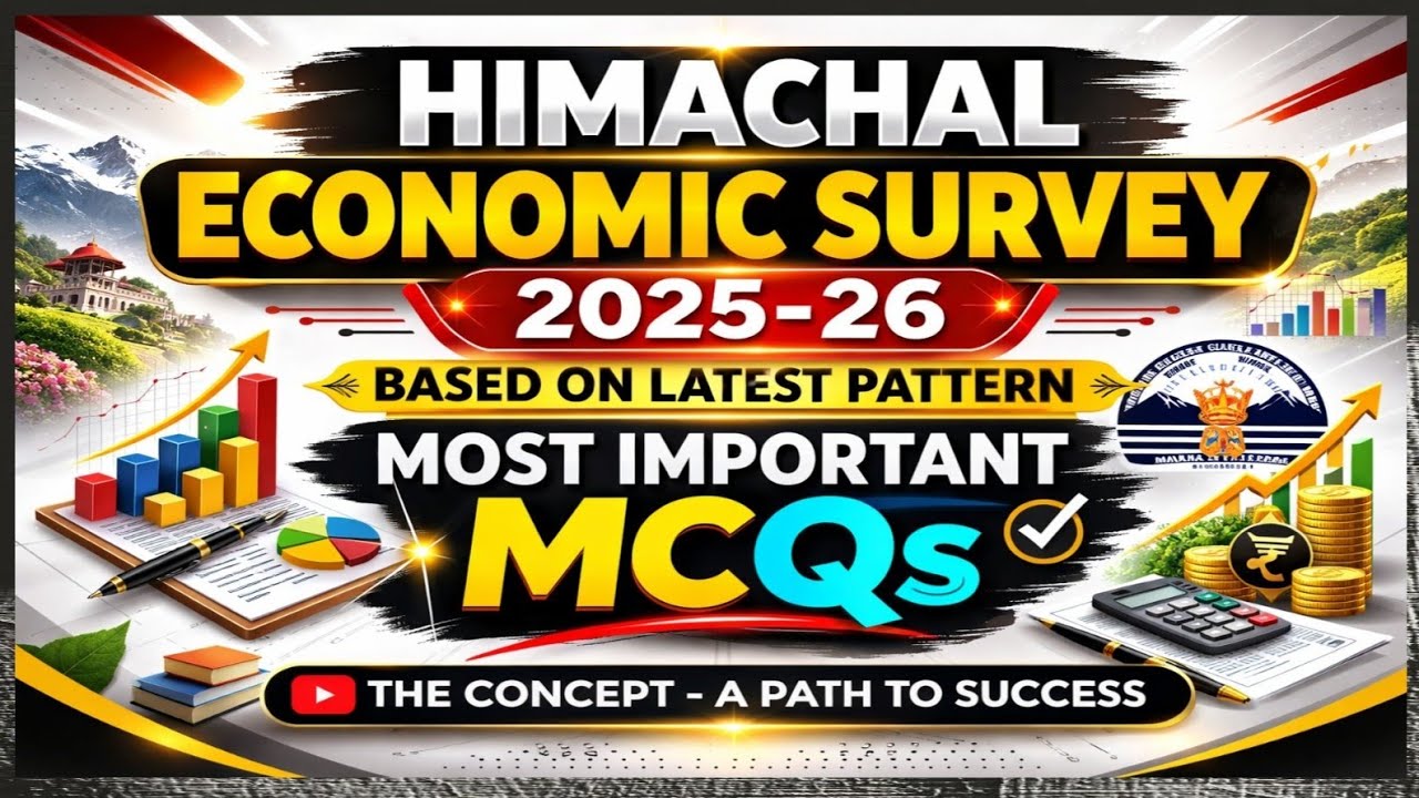 Most Important MCQs Related to Himachal Economic Survey for HP JBT / Patwari Commissions 2026