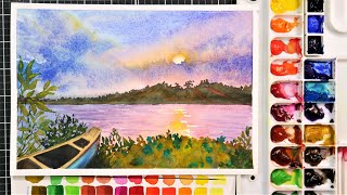 Moody Granulating Sky Watercolor Tutorial