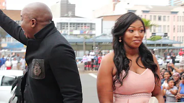 Dr Tumi and his wife Kgaugelo on Red carpet during Crown Gospel