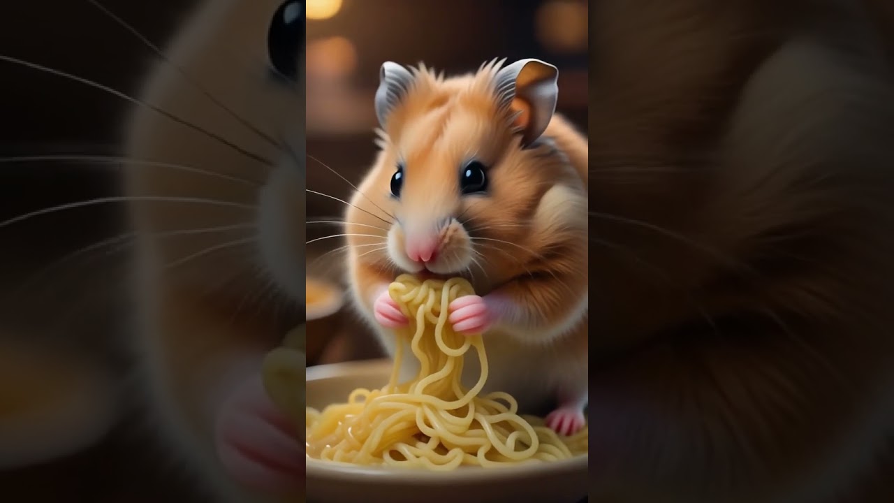 Hamster Eats Noodles