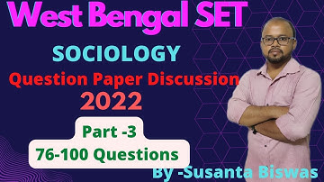 West Bengal SET Question Paper 2022 Analysis||solved || Part-3  76-100 questions|| WBSET 2022