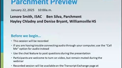 ISAC Transcript Exchange - Parchment Preview