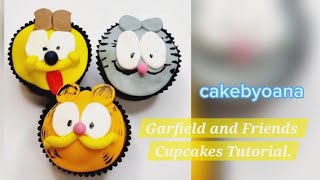Garfield and Friends Cupcakes Tutorial. Garfield cupcake.  Odie cupcake #easy #cupcake