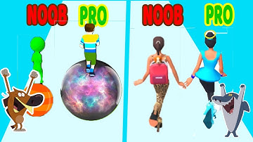 Perfect Level #64 NOOB VS PRO VS HACKER in High Heels, Stack Rider  -game android ios Zig vs Sharko