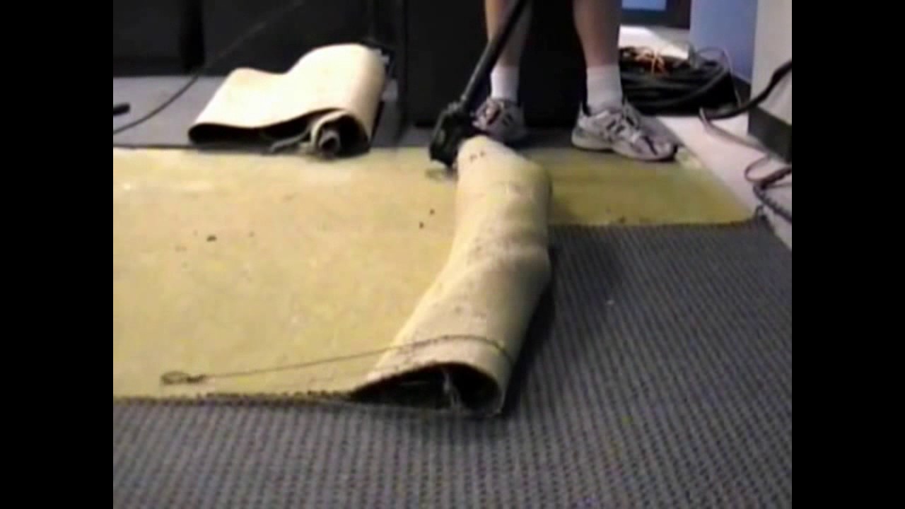 The best way to rip up take up tear out glued down carpet tool YouTube