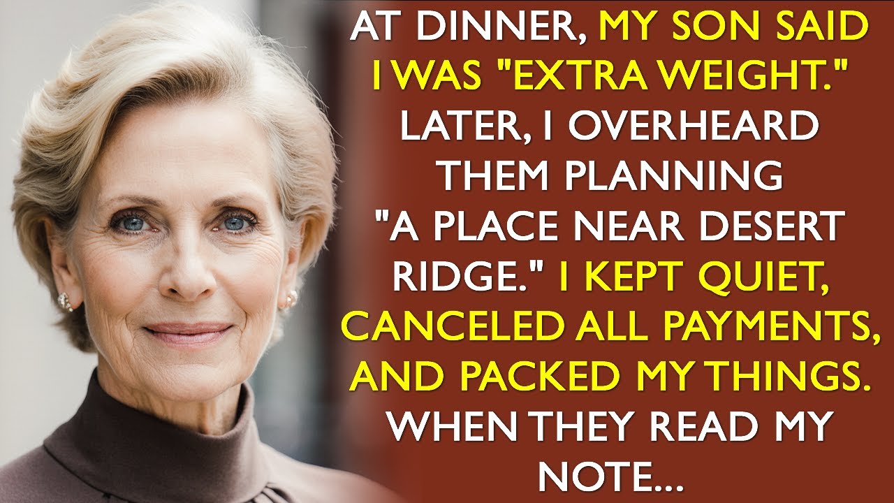 My Son Called Me “Extra Weight” at Dinner — His World Collapsed When He Read My Note…