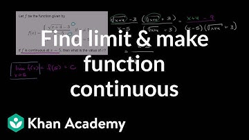 Fancy algebra to find a limit and make a function continuous | Differential Calculus | Khan Academy
