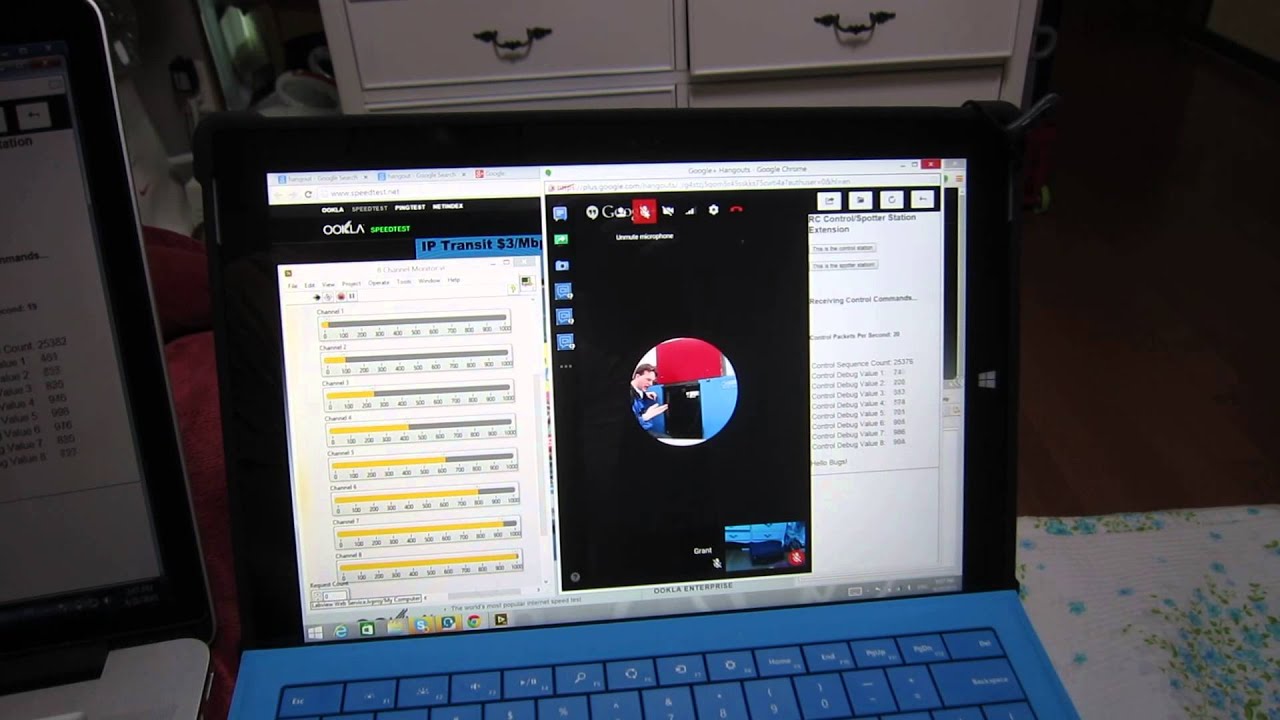 Proof of Concept for Remote Control of RC over Google Hangout Cell