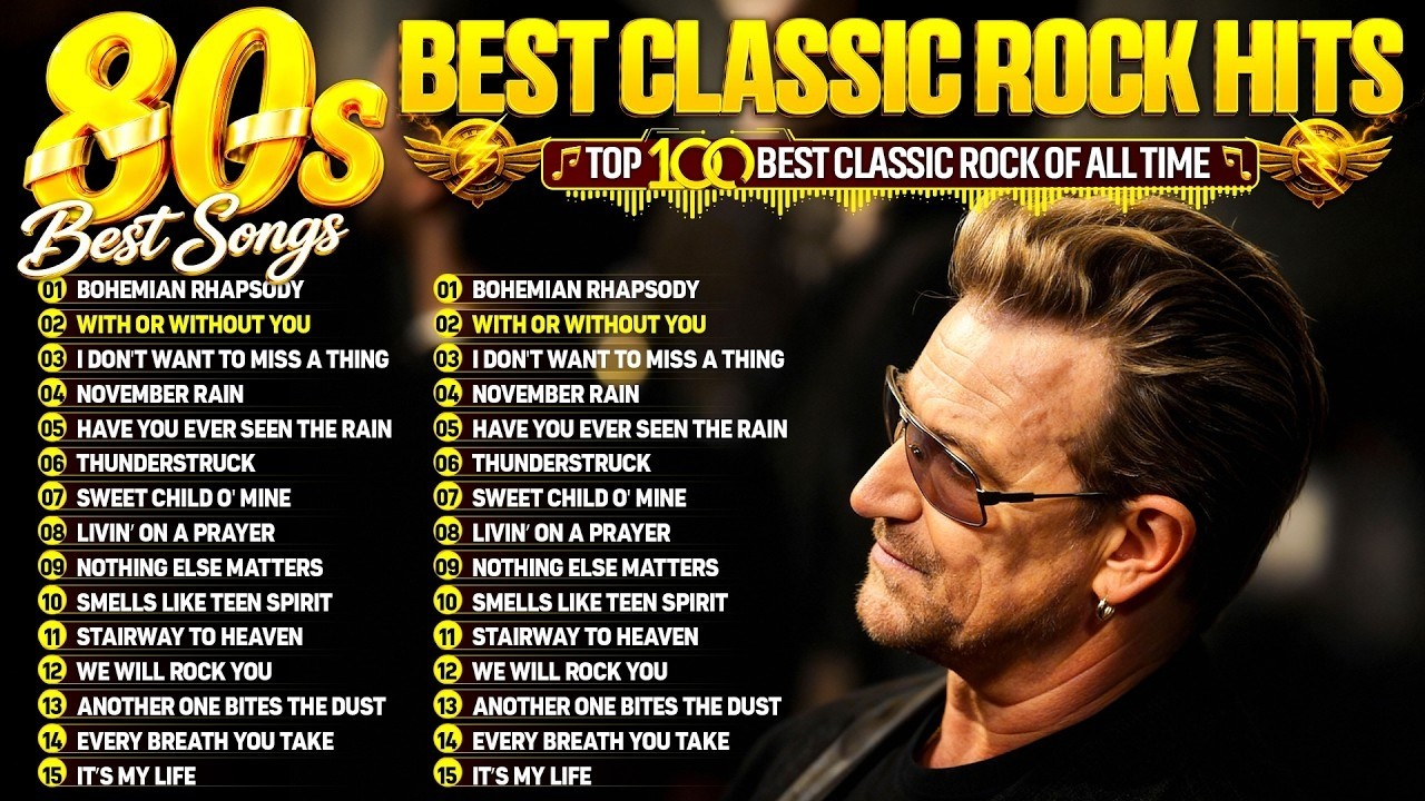 U2, Metallica, Queen, Nirvana, Guns N Roses, Bon Jovi, ACDC