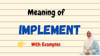 Daily vocabulary | Implement Meaning | Vocabgram