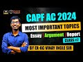 Important Topics for CAPF AC 2024 PAPER 2 | CAPF AC PAPER 2 PREPARATION | Essay | Report | Argument