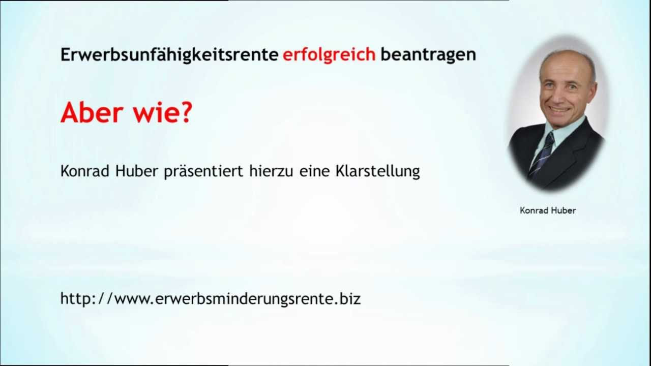 New Update Erwerbsunfähigkeitsrente und Berufsunfähigkeitsrente seit 31.12.2000 abgeschafft Video!