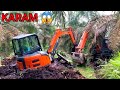 Mini excavator HITACHI ZX 48 U tenggelam di rawa tanah gambut di bantu beko besar ZaXis 110 MF