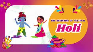 The Beginning of Festival Holi | Krishna & Radha's Playful Tale | Kids Story Time in English