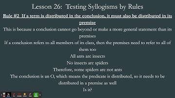 Lesson 26:  Testing Syllogisms by Rules